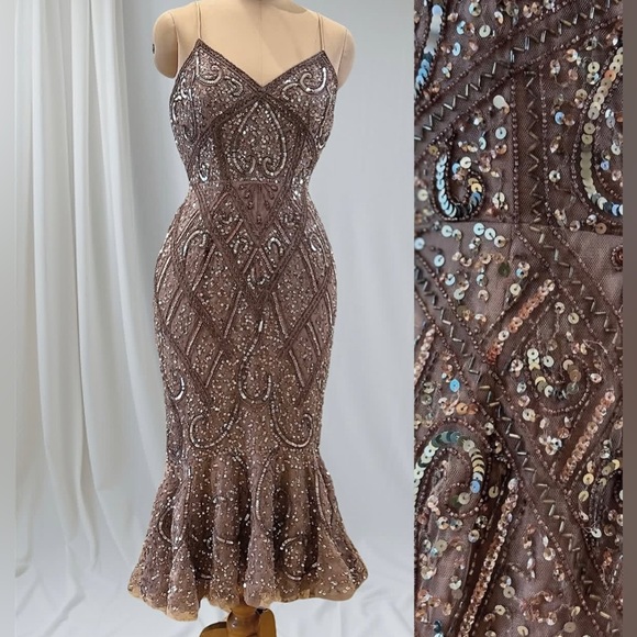 Gianni Bini Dresses & Skirts - Gianni Bini Rose Gold Sequin Mermaid Gown – Formal / Wedding Guest NYE Party 6/8